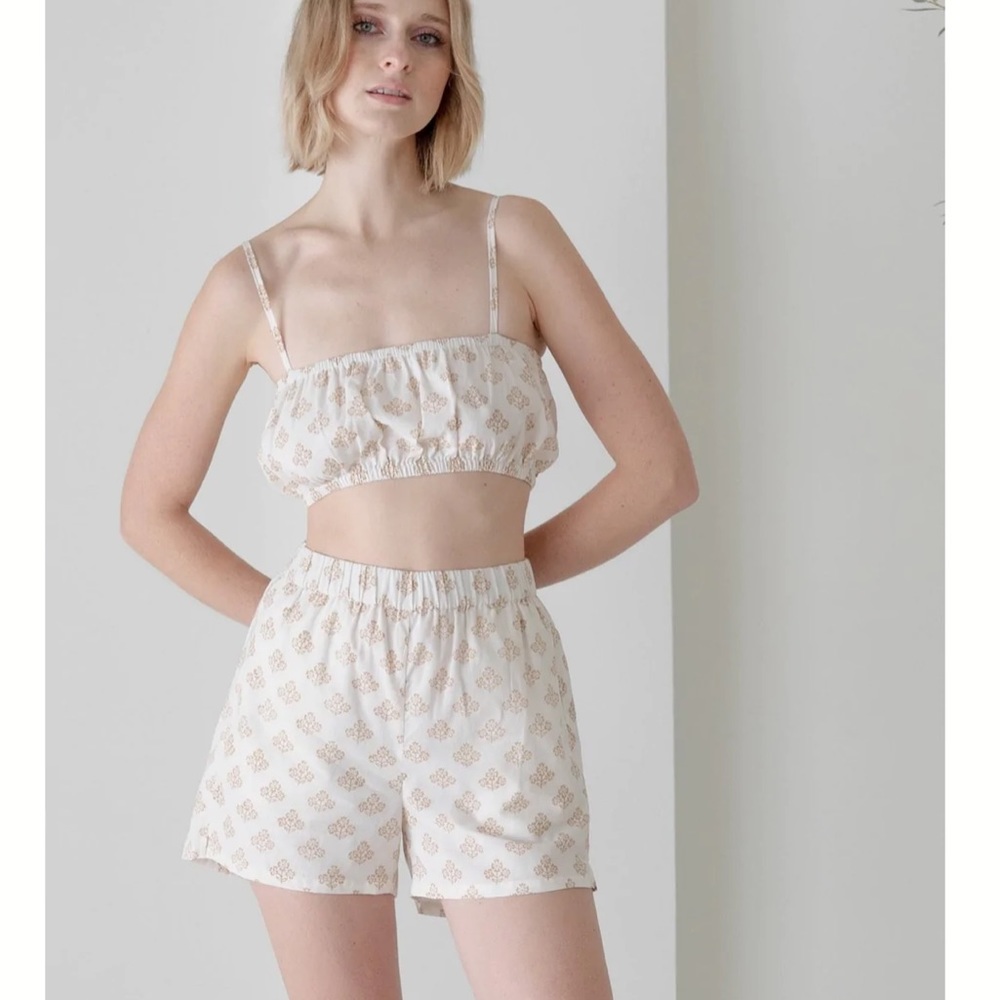 Laude the Label NWT block print shorts and bandeau set